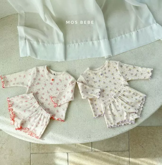 Mos Bebe - Korean Baby Fashion - #babyootd - Jenny Top Bottom Set - 3