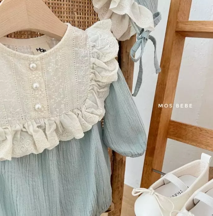 Mos Bebe - Korean Baby Fashion - #babyoutfit - Rose Frill Bodysuit with Hat - 7
