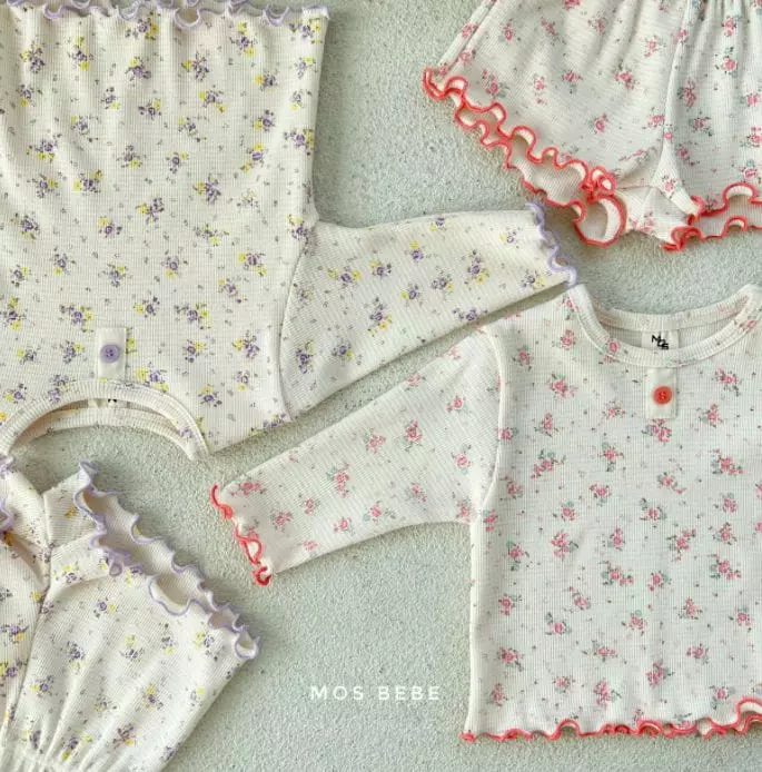 Mos Bebe - Korean Baby Fashion - #babyootd - Jenny Top Bottom Set - 4