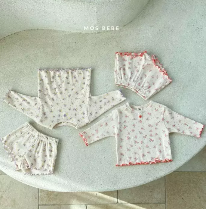 Mos Bebe - Korean Baby Fashion - #babyoutfit - Jenny Top Bottom Set - 5