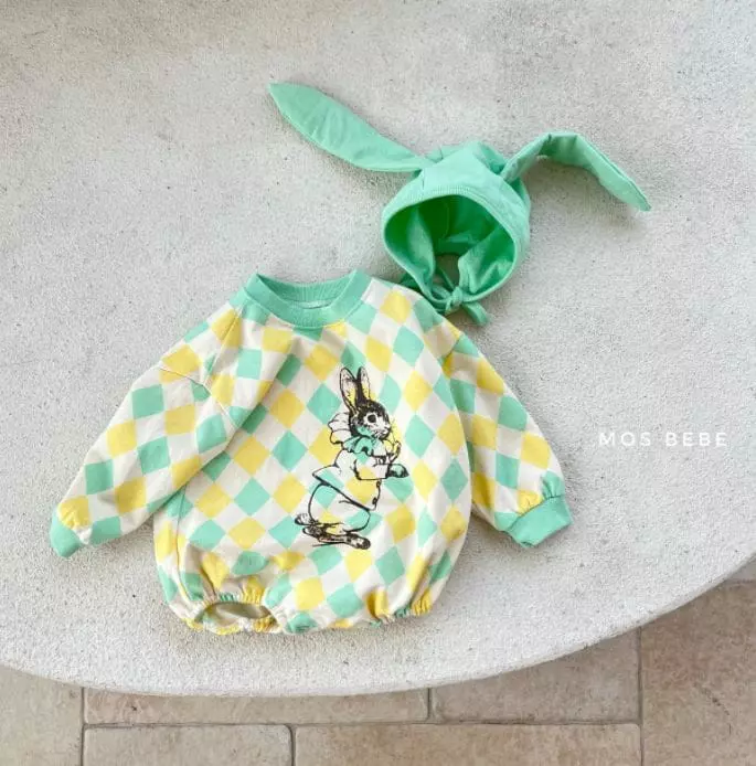 Mos Bebe - Korean Baby Fashion - #babywear - Alice Bodysuit with Bonnet - 2