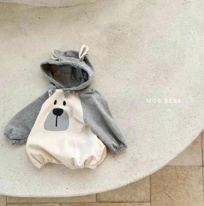 Mos Bebe - Korean Baby Fashion - #babywear - Bear Hoody Bodysuit - 8