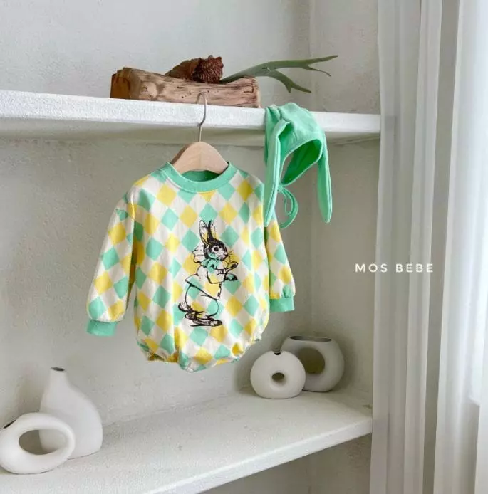 Mos Bebe - Korean Baby Fashion - #onlinebabyboutique - Alice Bodysuit with Bonnet - 3