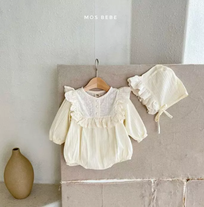 Mos Bebe - Korean Baby Fashion - #onlinebabyboutique - Rose Frill Bodysuit with Hat - 10