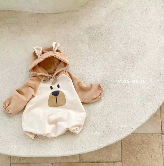 Mos Bebe - Korean Baby Fashion - #onlinebabyboutique - Bear Hoody Bodysuit - 9