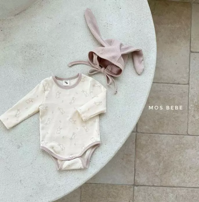 Mos Bebe - Korean Baby Fashion - #onlinebabyboutique - Rabbit Bodysuit with Hat - 8
