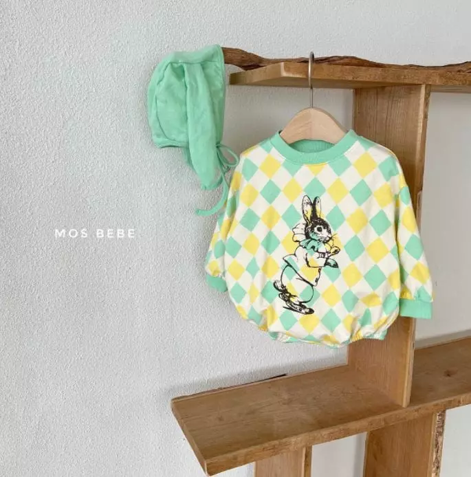 Mos Bebe - Korean Baby Fashion - #onlinebabyboutique - Alice Bodysuit with Bonnet - 4