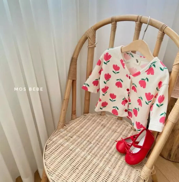 Mos Bebe - Korean Baby Fashion - #onlinebabyshop - Bebe Tulip Cardigan - 3