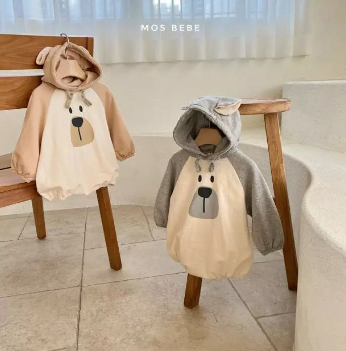 Mos Bebe - Korean Baby Fashion - #onlinebabyshop - Bear Hoody Bodysuit - 10