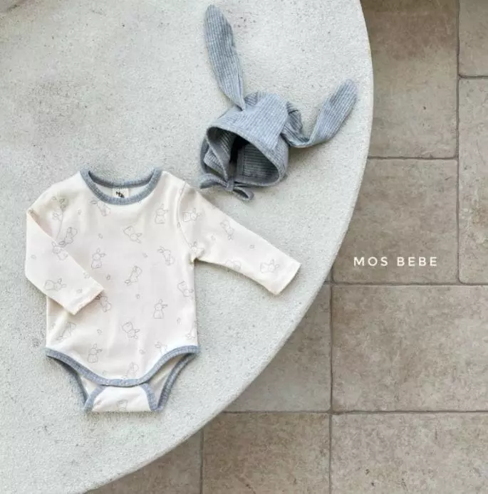Mos Bebe - Korean Baby Fashion - #onlinebabyshop - Rabbit Bodysuit with Hat - 9