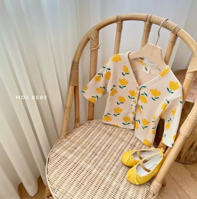 Mos Bebe - Korean Baby Fashion - #onlinebabyshop - Bebe Tulip Cardigan - 4