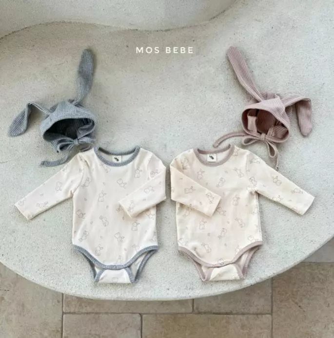 Mos Bebe - Korean Baby Fashion - #smilingbaby - Rabbit Bodysuit with Hat - 10