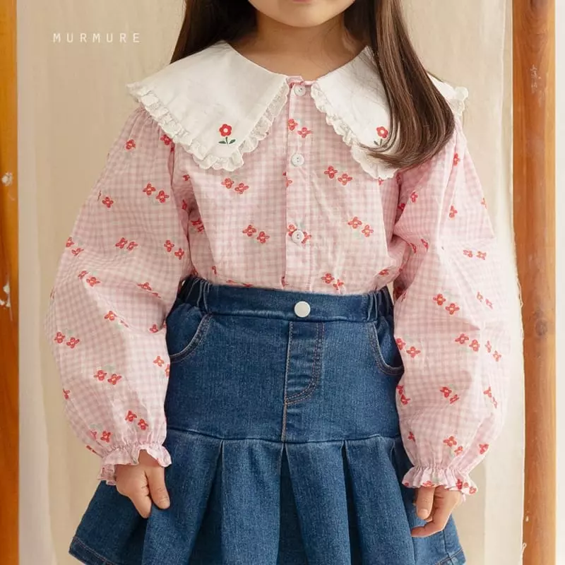 Murmure - Korean Children Fashion - #childofig - Check Frill Blouse - 7