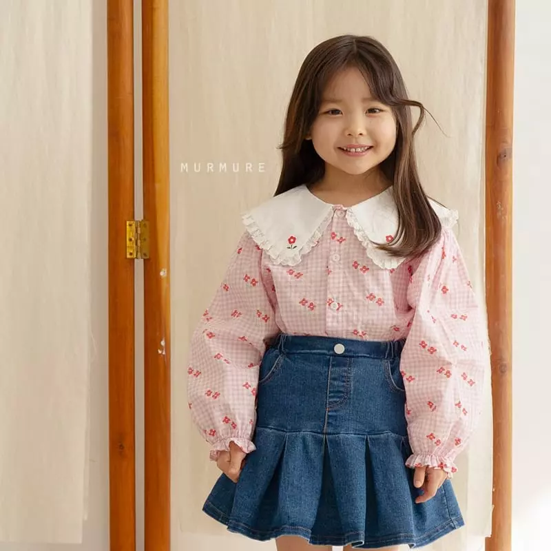 Murmure - Korean Children Fashion - #childrensboutique - Check Frill Blouse - 8