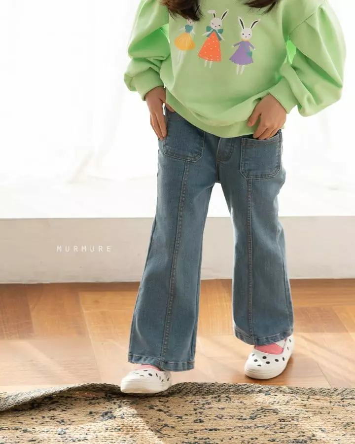 Murmure - Korean Children Fashion - #fashionkids - Pocket Bootscut Jeans - 4