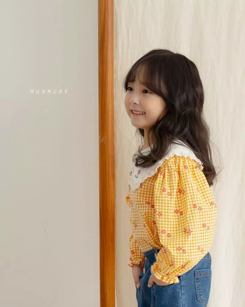 Murmure - Korean Children Fashion - #prettylittlegirls - Check Frill Blouse - 3