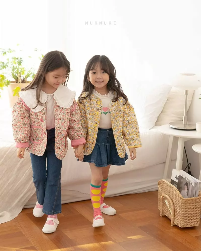 Murmure - Korean Children Fashion - #prettylittlegirls - Flower Quilting Jacket 