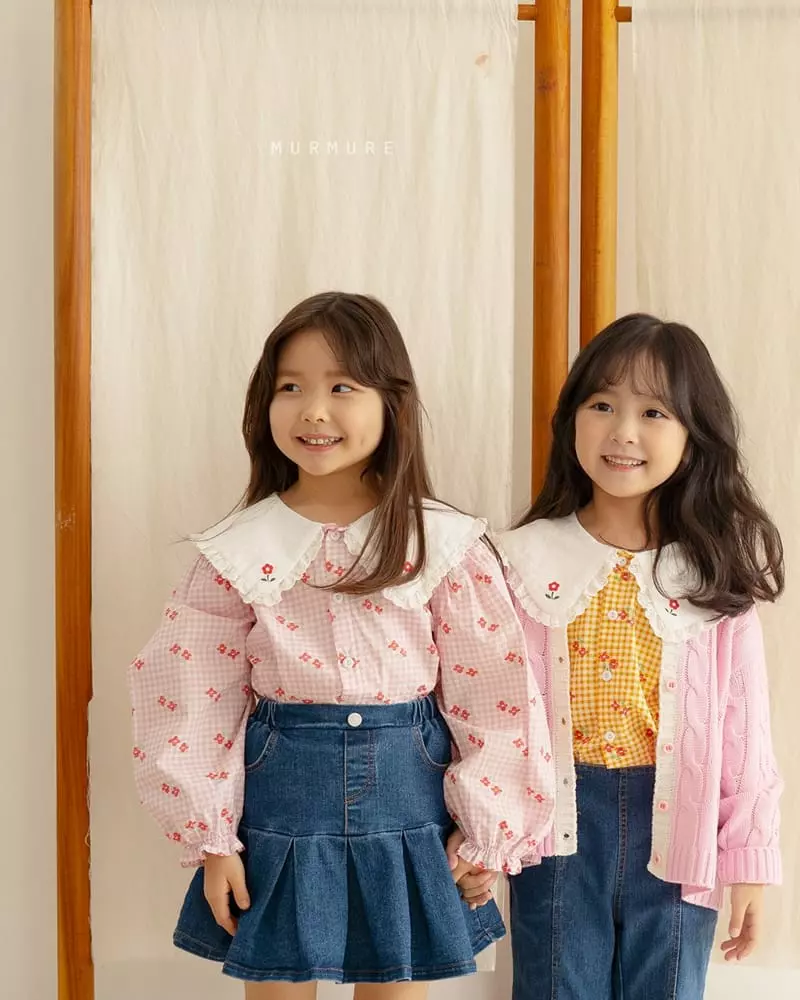Murmure - Korean Children Fashion - #stylishchildhood - Check Frill Blouse - 6