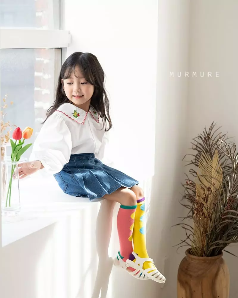 Murmure - Korean Children Fashion - #toddlerclothing - Embroidery Flower Blouse - 4