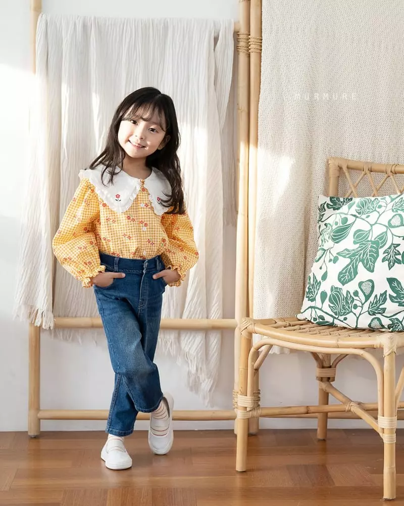 Murmure - Korean Children Fashion - #toddlerclothing - Check Frill Blouse - 5