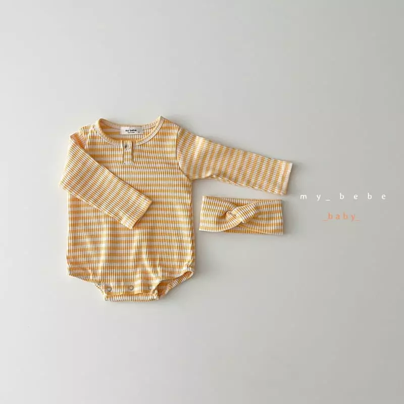 My Bebe - Korean Baby Fashion - #smilingbaby - 22 Sticky Bodysuit with Hairband - 4