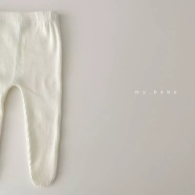 My Bebe - Korean Baby Fashion - #onlinebabyshop - Rib Foot Leggings - 4