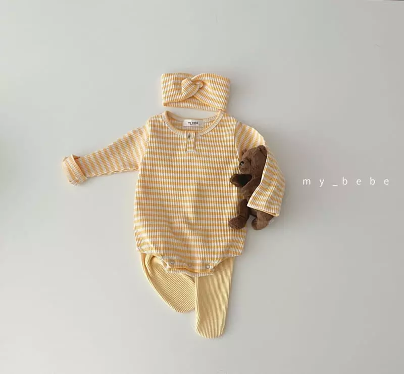 My Bebe - Korean Baby Fashion - #babyboutiqueclothing - 22 Sticky Bodysuit with Hairband - 5