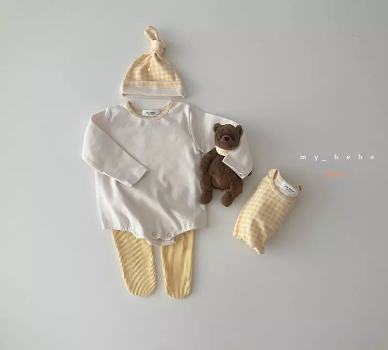 My Bebe - Korean Baby Fashion - #babyclothing - Bebe Hat Bodysuit Leggings Set - 5