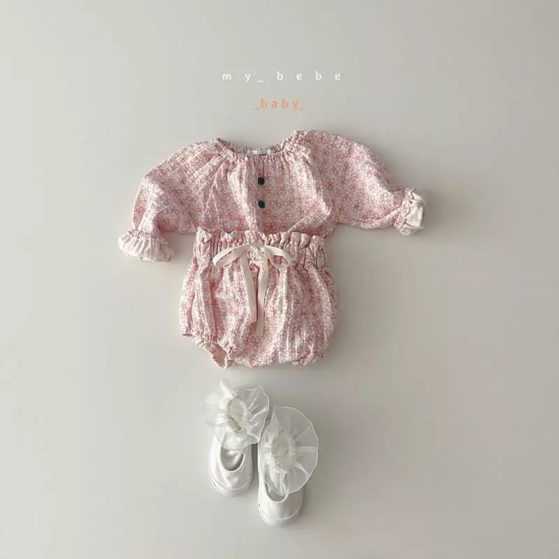 My Bebe - Korean Baby Fashion - #babyfever - Honey Bloomer Top Set - 11