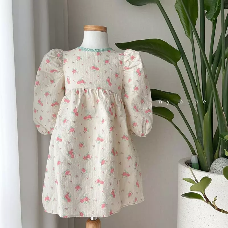My Bebe - Korean Baby Fashion - #babylifestyle - Rose One-piece - 8