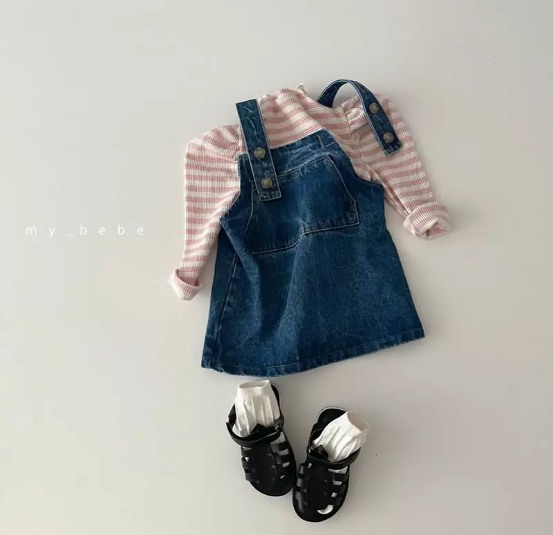 My Bebe - Korean Baby Fashion - #babylifestyle - Shirring Waffle Tee - 5