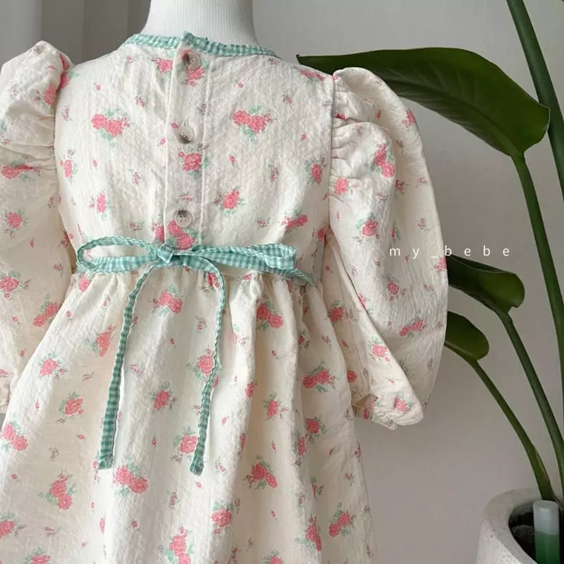 My Bebe - Korean Baby Fashion - #babyoninstagram - Rose One-piece - 9
