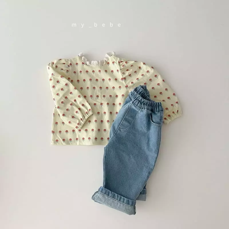 My Bebe - Korean Baby Fashion - #babyoninstagram - Spring Flower Blouse - 4