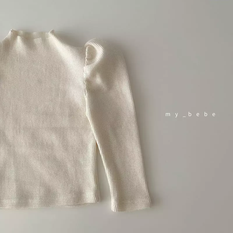 My Bebe - Korean Baby Fashion - #babyoutfit - Shirring Waffle Tee - 8