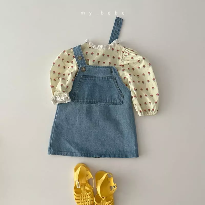 My Bebe - Korean Baby Fashion - #babyoutfit - Spring Flower Blouse - 5