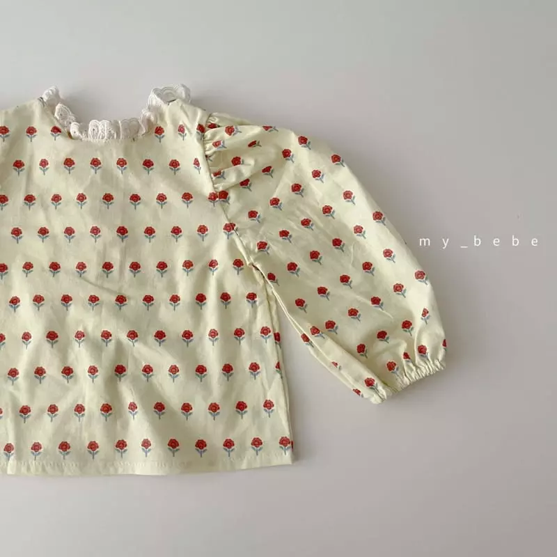 My Bebe - Korean Baby Fashion - #babyoutfit - Spring Flower Blouse - 6