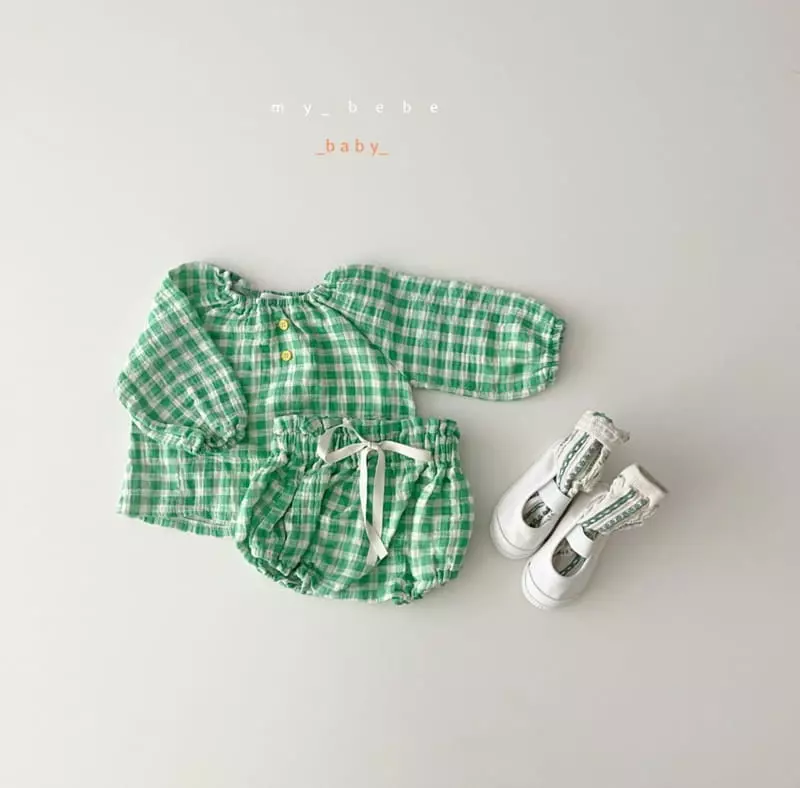 My Bebe - Korean Baby Fashion - #onlinebabyshop - Honey Bloomer Top Set - 5