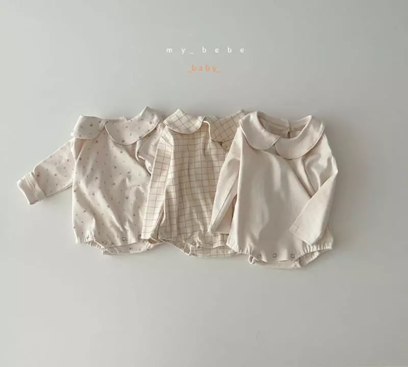My Bebe - Korean Baby Fashion - #onlinebabyshop - Collar Bodysuit Bebe - 3