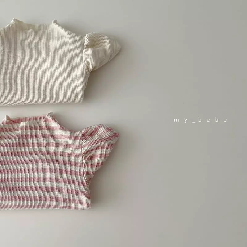 My Bebe - Korean Baby Fashion - #onlinebabyshop - Shirring Waffle Tee - 12