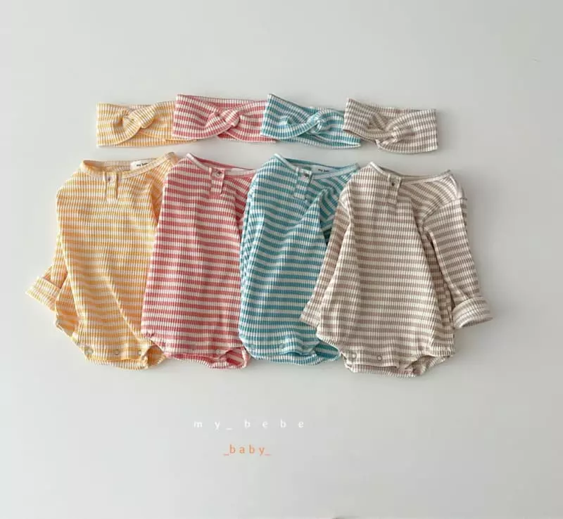 My Bebe - Korean Baby Fashion - #smilingbaby - 22 Sticky Bodysuit with Hairband - 3