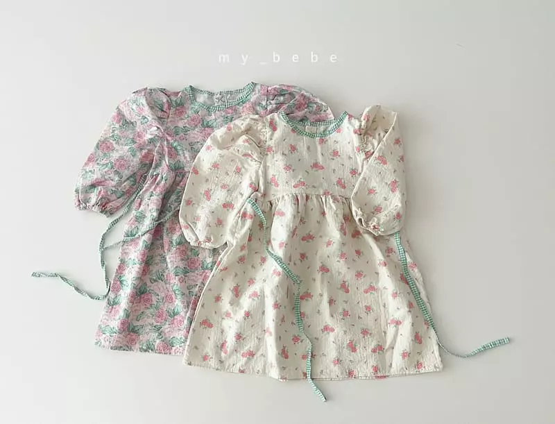 My Bebe - Korean Baby Fashion - #smilingbaby - Rose One-piece