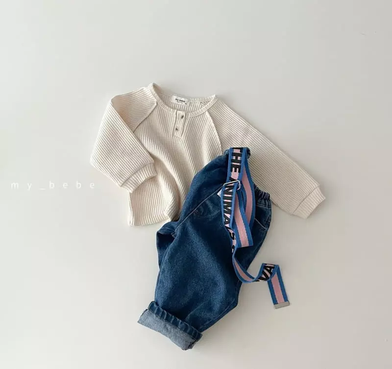 My Bebe - Korean Children Fashion - #Kfashion4kids - 607 Denim Pants - 12