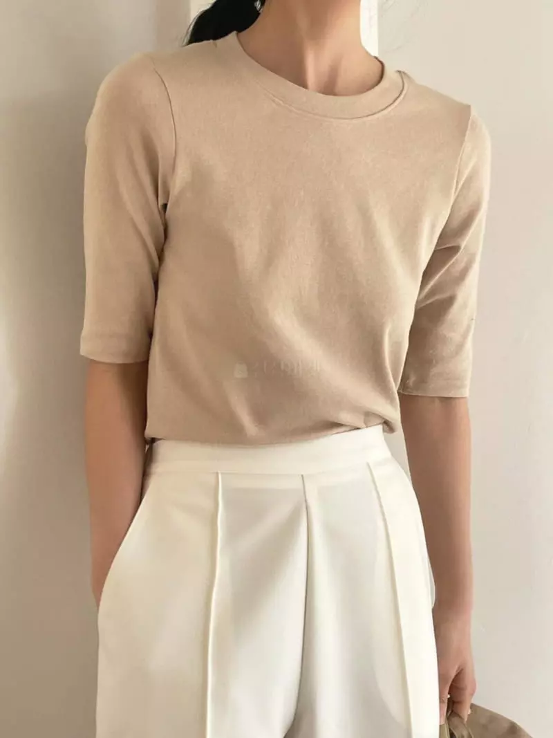 Nan - Korean Women Fashion - #momslook - Soft Slim Half-Tee