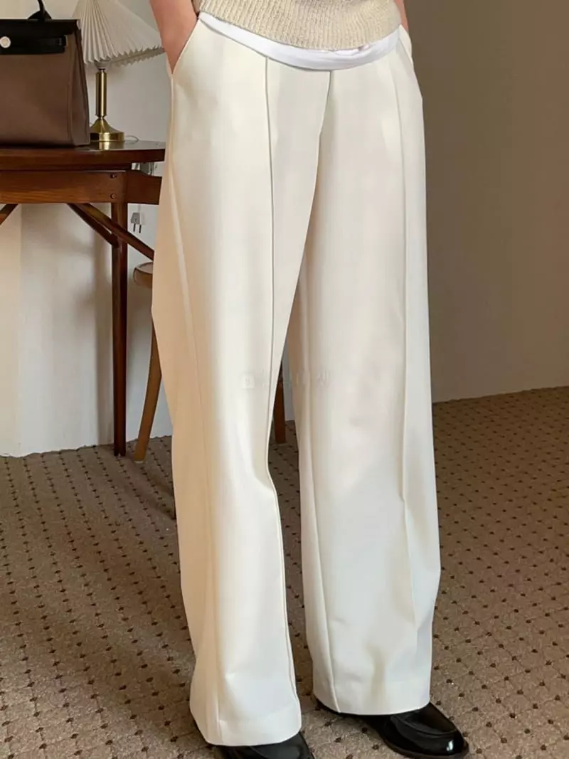 Nan - Korean Women Fashion - #pursuepretty - Pintuck Banding Pants - 2