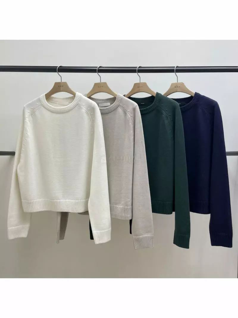 Nan - Korean Women Fashion - #thatsdarling - Sedle Cotton Round Knit Tee - 4