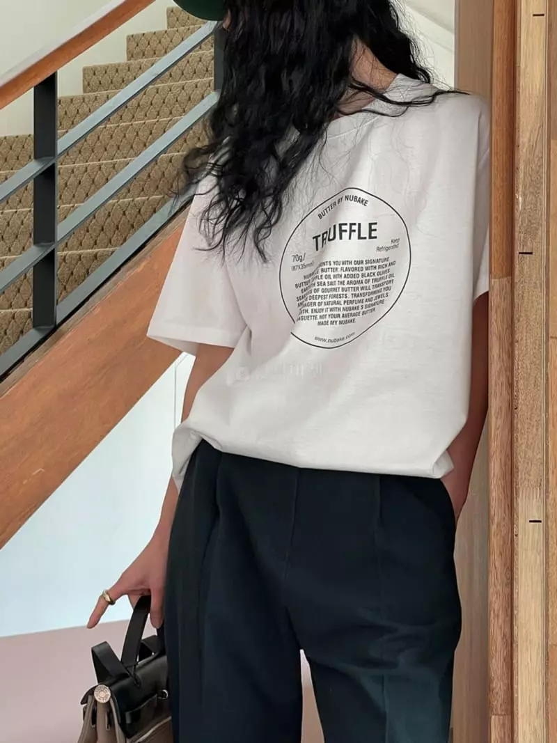Nan - Korean Women Fashion - #vintageinspired - Truffle Logo Tee - 2