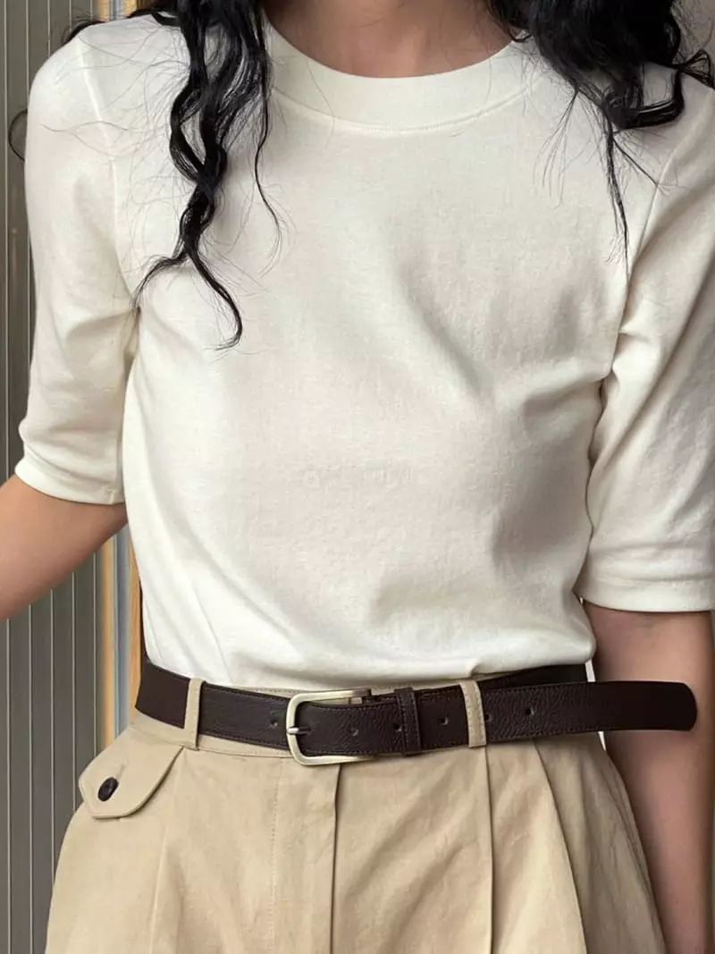 Nan - Korean Women Fashion - #womensfashion - Soft Slim Half-Tee - 2