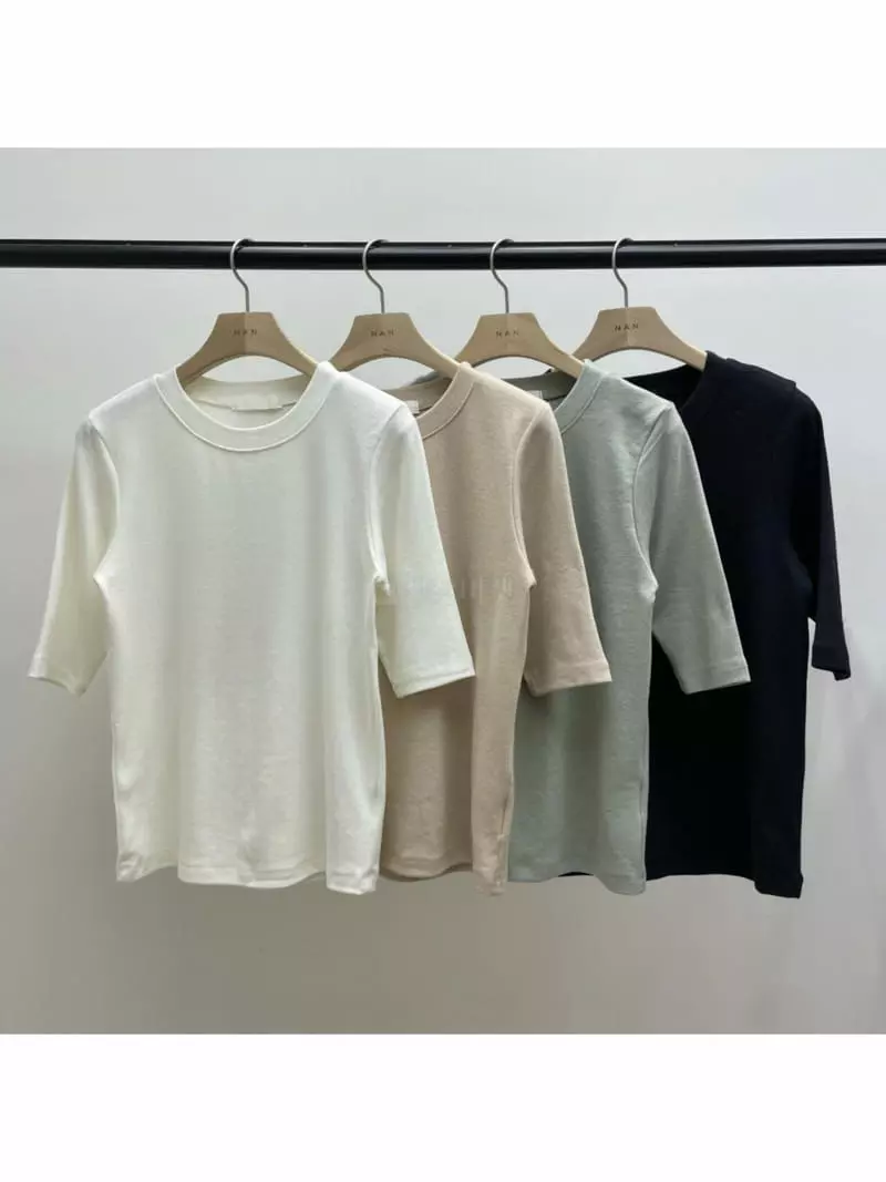 Nan - Korean Women Fashion - #momslook - Soft Slim Half-Tee - 4