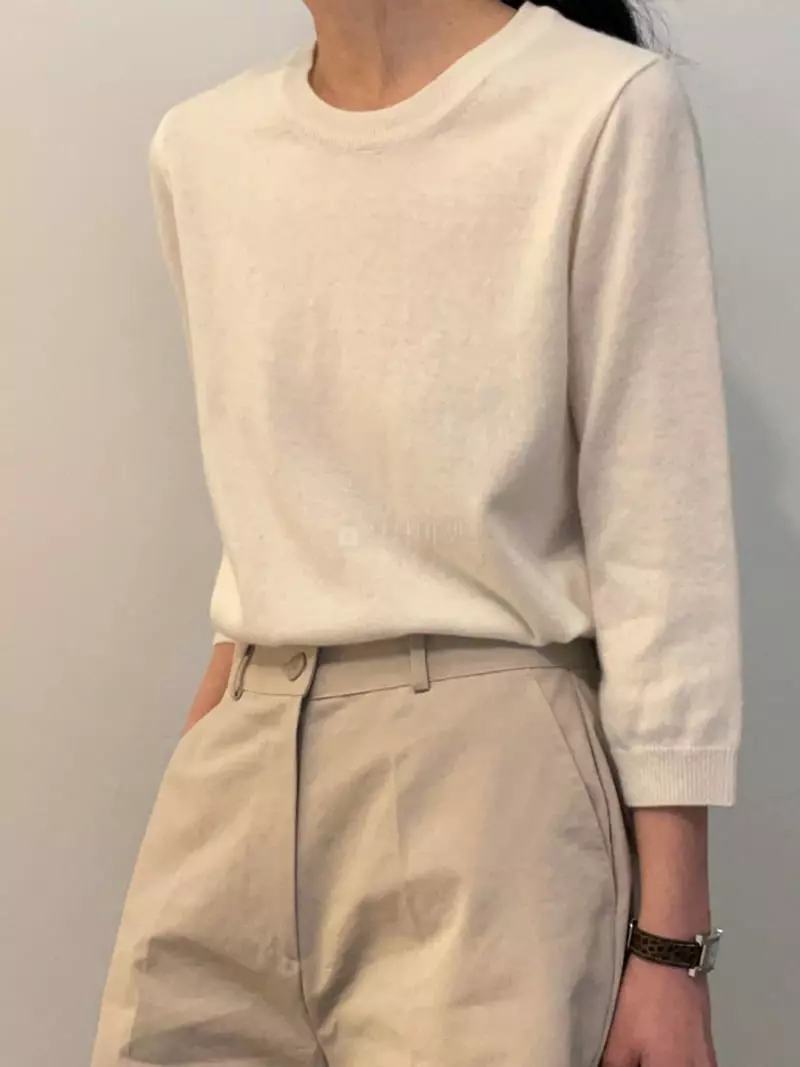 Nan - Korean Women Fashion - #womensfashion - Soft Cash Knit Tee - 2
