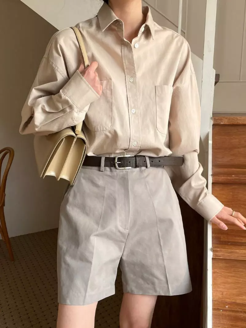 Nan - Korean Women Fashion - #womensfashion - Pocket Washing Shirt - 2